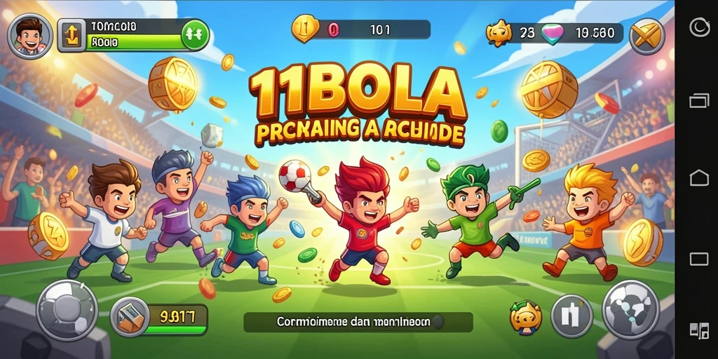 Screenshot gameplay 11BOLA menampilkan aksi karakter di level menantang.