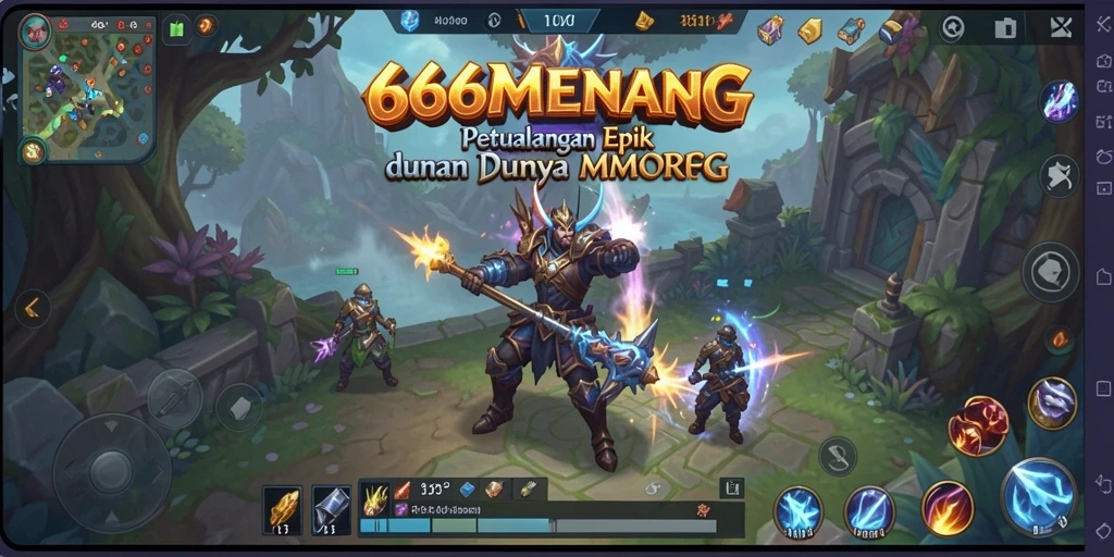 Tangkapan layar utama 666MENANG menampilkan aksi seru dalam pertempuran MMORPG.