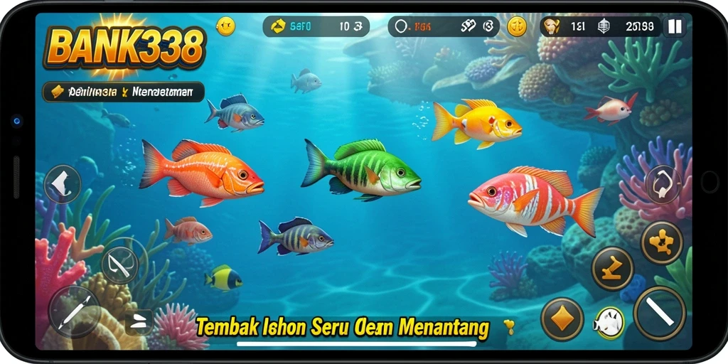 Tampilan gameplay menarik dari BANK338 dengan aksi menembak ikan.