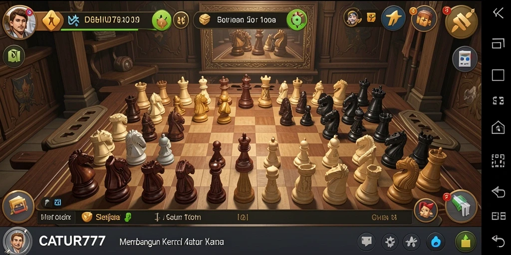 Screenshot gameplay yang memperlihatkan aksi seru dalam CATUR777.