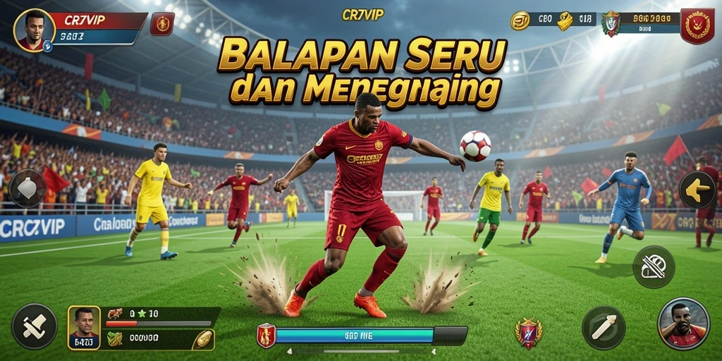 Tangkapan layar gameplay <strong>CR7VIP</strong> saat balapan di trek menegangkan.