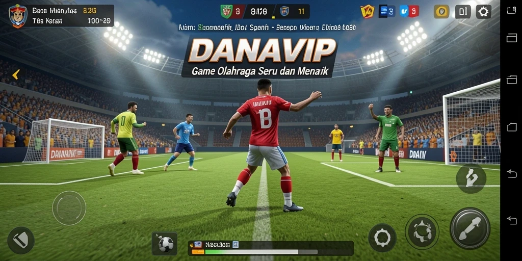 Tampilan gameplay seru di DANAVIP yang menunjukkan aksi olahraga.