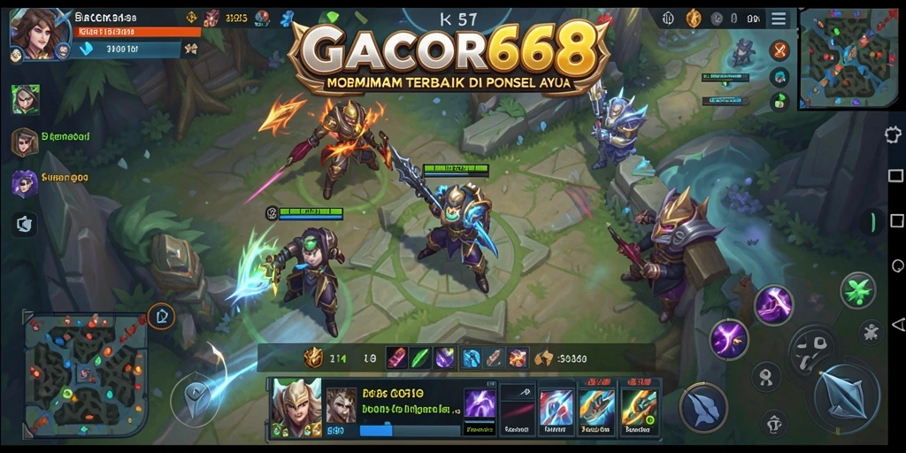 Tampilan gameplay seru di GACOR668 dengan aksi MOBA.