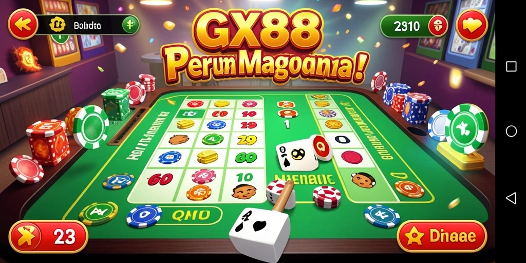 Tampilan gameplay GX88 yang seru dan penuh warna.