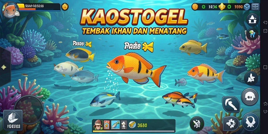 Tampilan gameplay KAOSTOGEL yang menegangkan dan penuh warna.