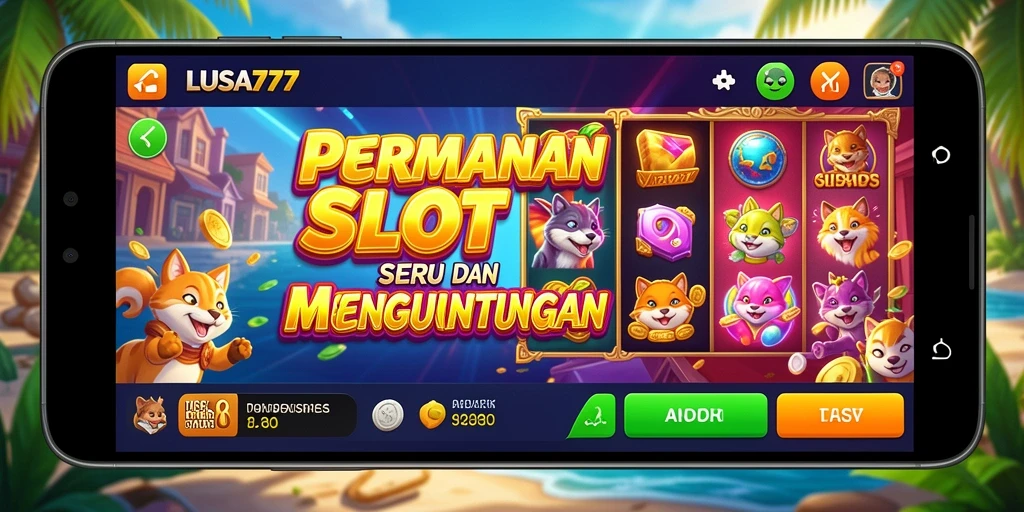 Screenshot LUSA777 menampilkan gameplay slot yang penuh warna dan menarik.