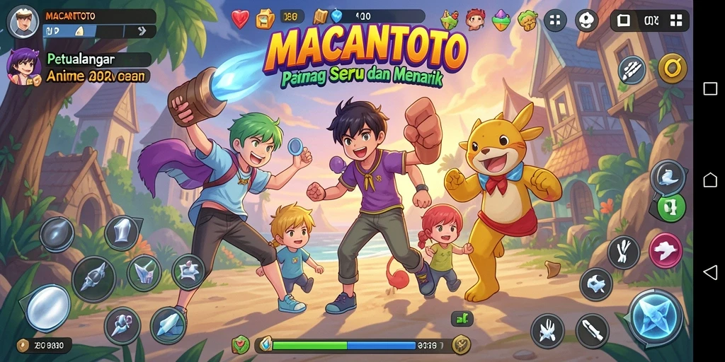 Tampilan gameplay <strong>MACANTOTO</strong> yang memukau dan karakter unik.