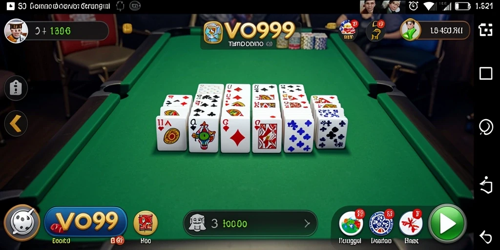Tampilan gameplay OVO99 dalam aksi saat bermain Domino.