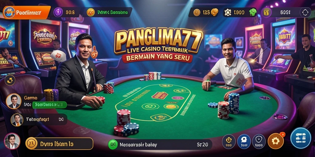 Tampilan gameplay <strong>PANGLIMA77</strong> dengan dealer langsung yang profesional.