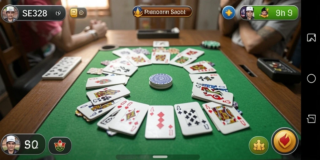Screenshot SE328 menampilkan gameplay seru Gaple dengan grafis menarik.