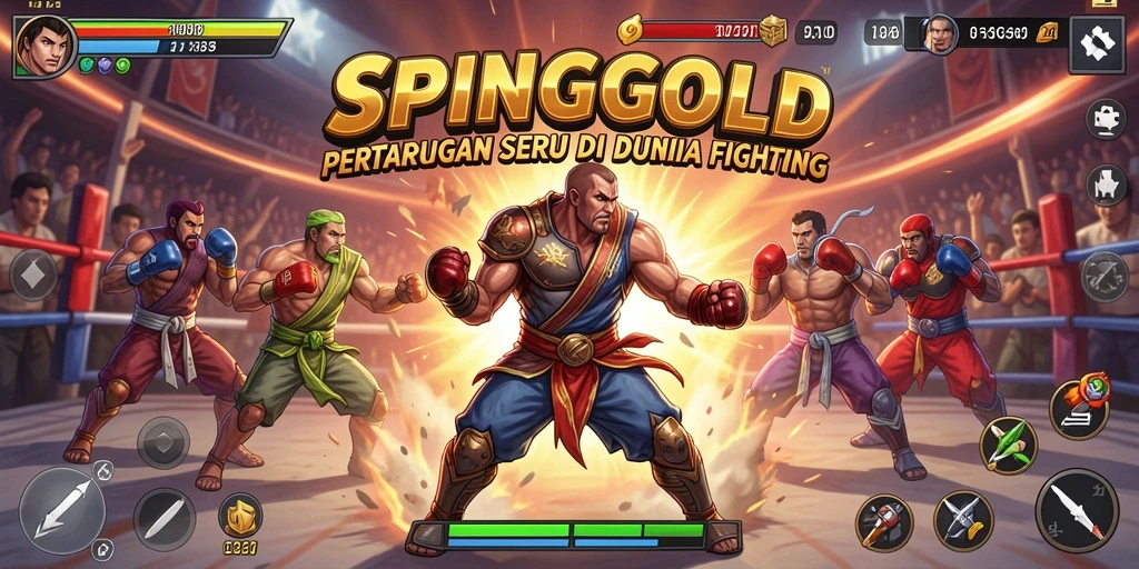 Tangkapan layar dari gameplay SPINGOLD yang menampilkan aksi pertarungan seru.